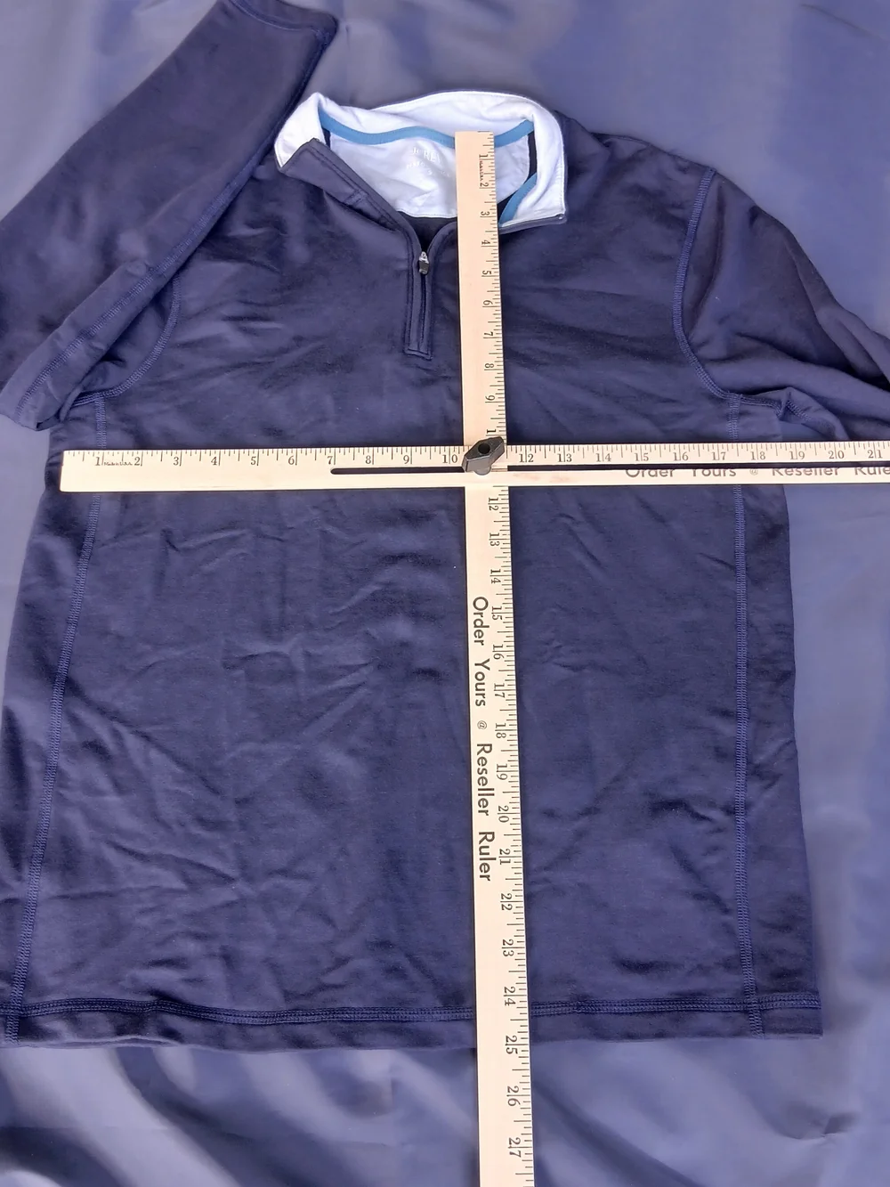 J. Crew Performance Quarter Zip Pullover Mens Small S Navy Blue Long Sleeve Logo